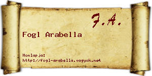 Fogl Arabella névjegykártya
